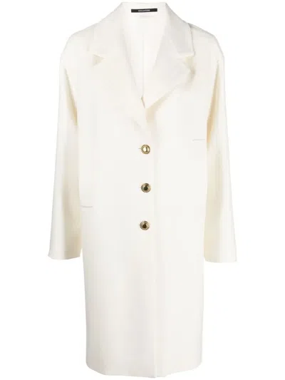 Tagliatore Virgin-wool Single-breasted Coat In Neutrals