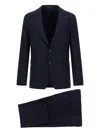 Tagliatore Notch Lapel Single Breasted Suit Dress In Blue