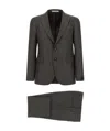 Tagliatore Micro Houndstooth Pattern Wool Suit With Blazer And Tailored Pants In Brown