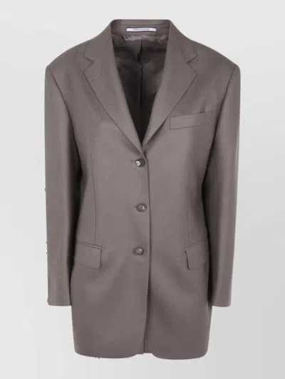 Tagliatore Virgin Wool Single-breasted Suit Jacket In Gray