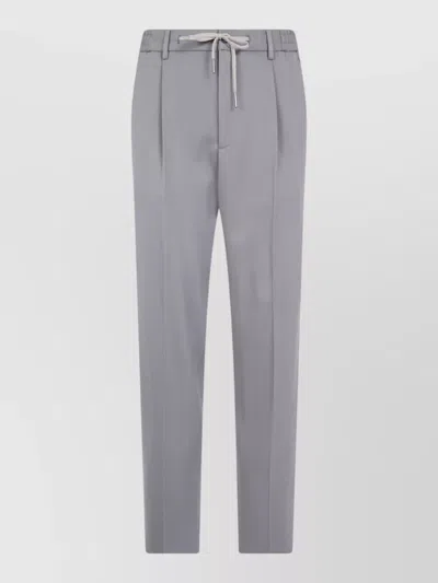 Tagliatore Virgin Wool Straight-leg Trousers In Gray