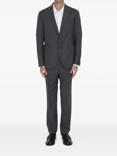 Tagliatore Men Two-piece Suit In Virgin Wool In Gray