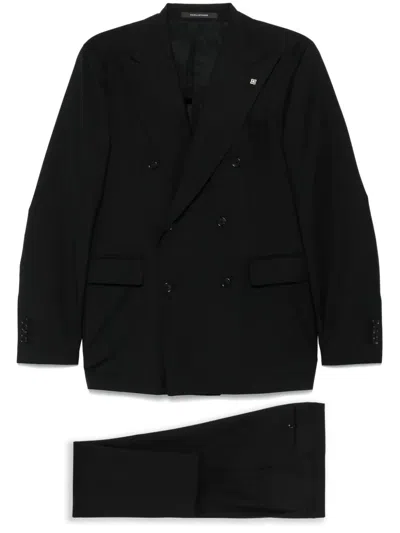 Tagliatore Virgin Wool Suit In Black