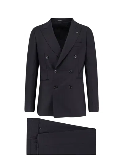 Tagliatore Virgin Wool Suit In Black