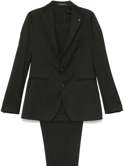 Tagliatore Virgin Wool Suit In Black