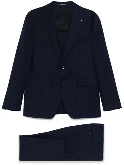 Tagliatore Twopiece Suit In Virgin Wool In Blue