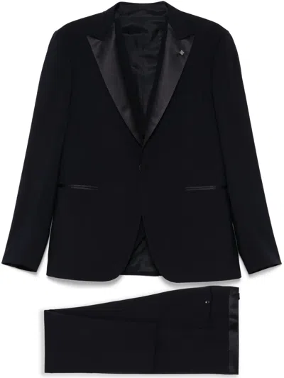 Tagliatore Midnight Blue Tailored Jacket With Concealed Fastenings