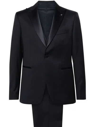 Tagliatore Single-breasted Dinner Suit In Blue