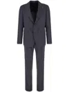Tagliatore Blue Single-breasted Tuxedo With Vest In Grey
