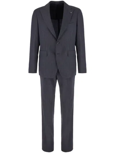 Tagliatore Blue Single-breasted Tuxedo With Vest