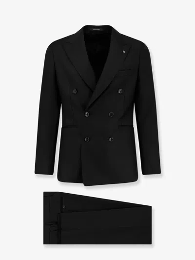 Tagliatore Virgin Wool Super 110's Suit In Black