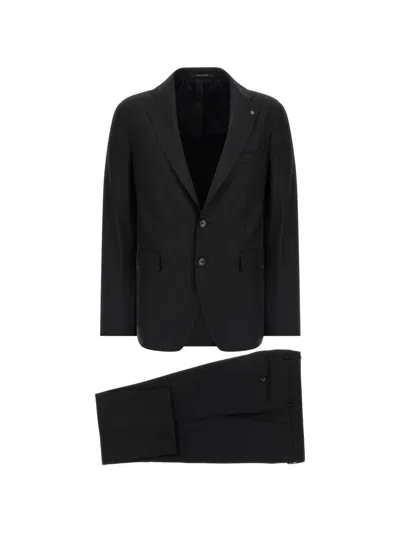 Tagliatore Vesuvio Tailored Suit Jacket Belt Loops In Black