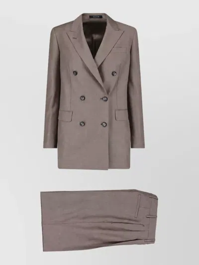 Tagliatore Virgin Wool Tailored Trousers In Purple