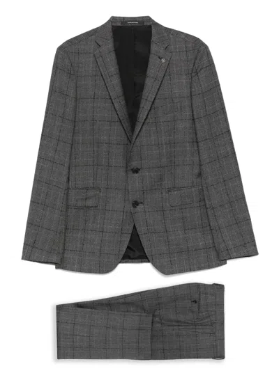 Tagliatore Virgin-wool Three-piece Suit In Gray