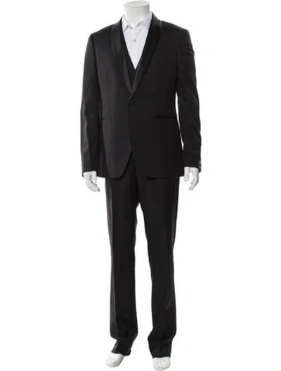 Pre-owned Tagliatore Virgin Wool Three-piece Tuxedo In Black