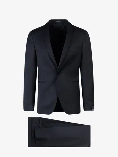 Tagliatore Tailored Single-breasted Dinner Suit In Black