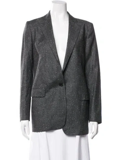 Pre-owned Tagliatore Virgin Wool Tweed Pattern Blazer In Grey