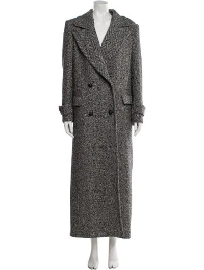 Pre-owned Tagliatore Virgin Wool Tweed Pattern Coat In Black