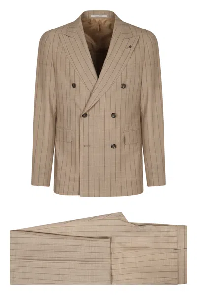 Tagliatore Virgin Wool Two-piece Suit In Brown