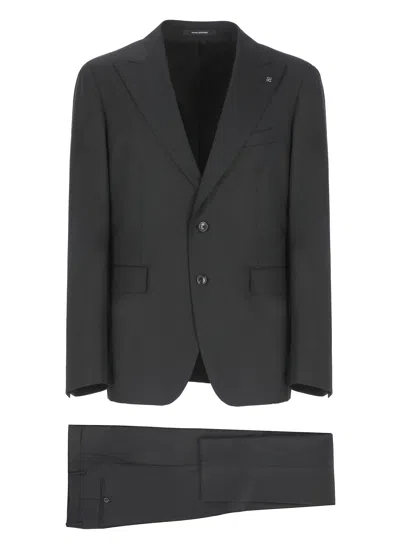 Tagliatore Virgin Wool Two Pieces Suit In Black