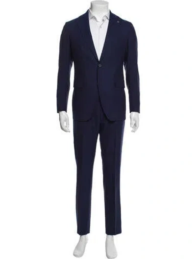 Pre-owned Tagliatore Virgin Wool Two-piece Blazer In Blue