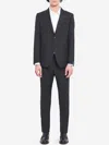 Tagliatore Long-sleeved Coat Belt Ring Trousers Suit In Black