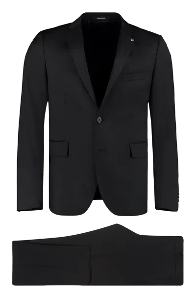 Tagliatore Virgin Wool Two-piece Suit In Black