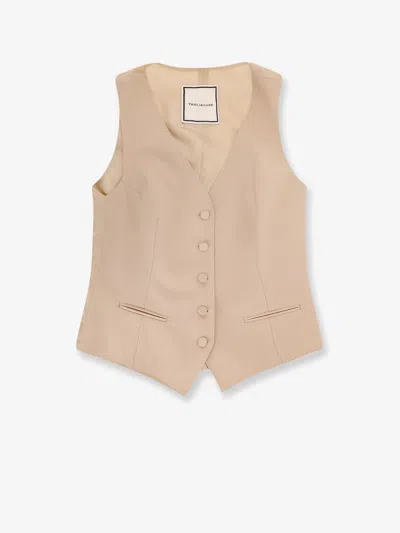Tagliatore Virgin Wool Vest In Brown