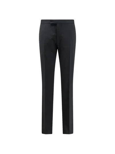 Tagliatore Tuxedo Virgin Wool Trousers In Black