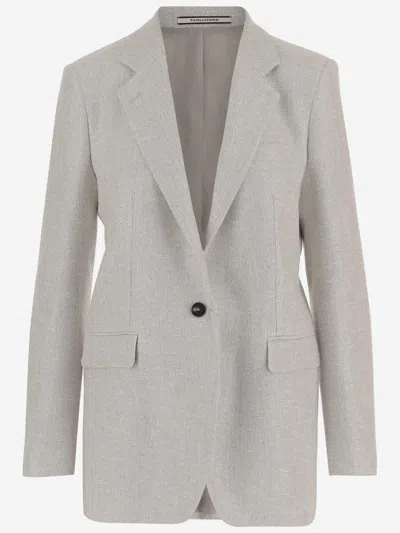 Tagliatore Viscose Blend Jacket In Gray