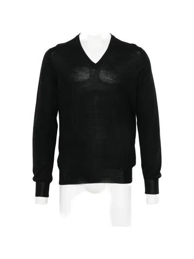 Tagliatore V-neck Sweater In Black