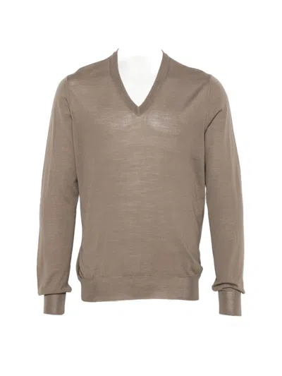 Tagliatore V-neck Sweater In Brown