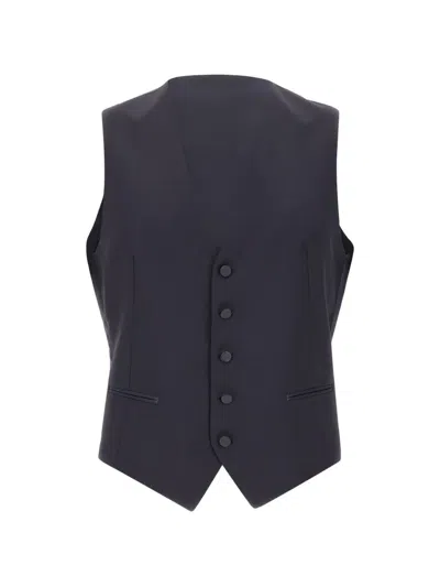 Tagliatore V-neck Waistcoat In Black