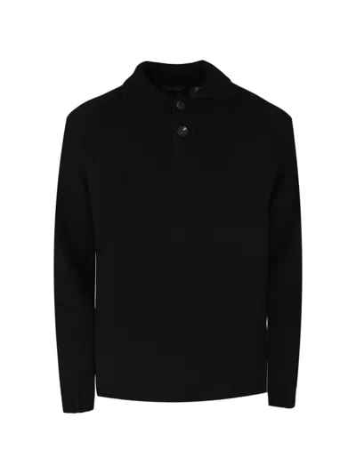 Tagliatore Voltaire Long-sleeve Polo Shirt In Black