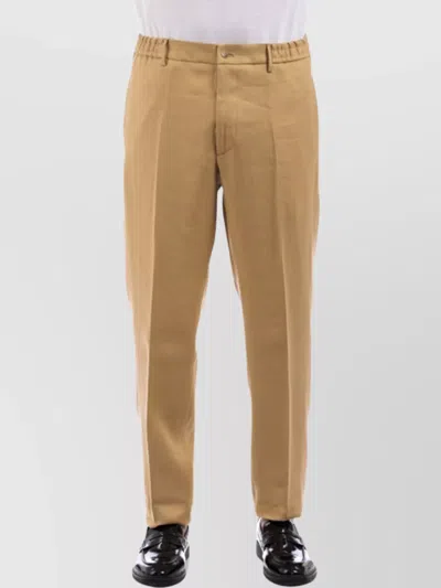 Tagliatore Waistband Trousers With Pockets And Loops In Brown