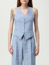 Shop Tagliatore Waistcoat  Woman Color Denim