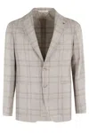 Tagliatore Embroidered Lapel Wool Blend Jacket