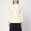Tagliatore Cream Linen Double-breasted Jacket Women In Beige