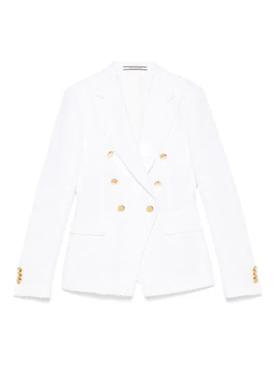 Tagliatore White Cotton Blazer