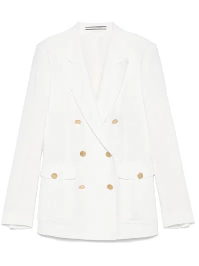 TAGLIATORE WHITE DOUBLE-BREASTED BLAZER