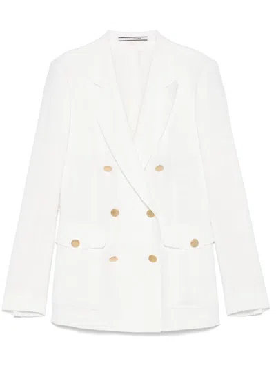 TAGLIATORE TAGLIATORE WHITE DOUBLE-BREASTED BLAZER
