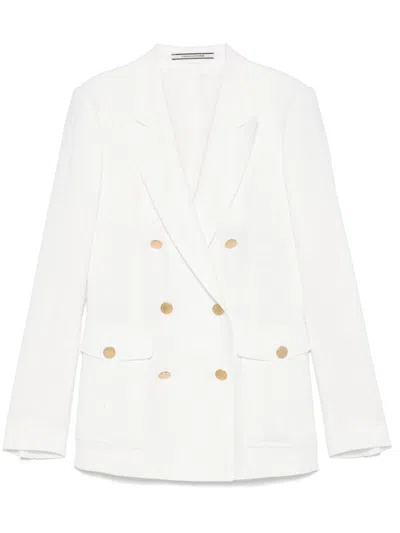 TAGLIATORE WHITE DOUBLE-BREASTED BLAZER
