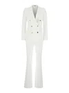 Tagliatore White Double-breasted Suit In Tech Fabric Stretch Woman