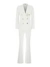 Tagliatore White Double-breasted Suit In Tech Fabric Stretch Woman In White