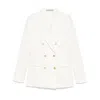 Tagliatore Double-breasted White Jacket With Gold-tone Buttons