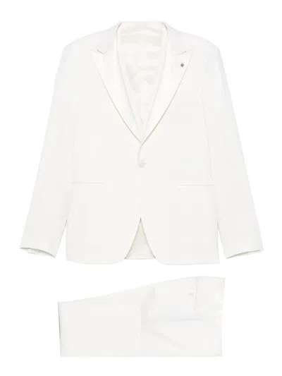 Tagliatore White Lightweight Linen Suit