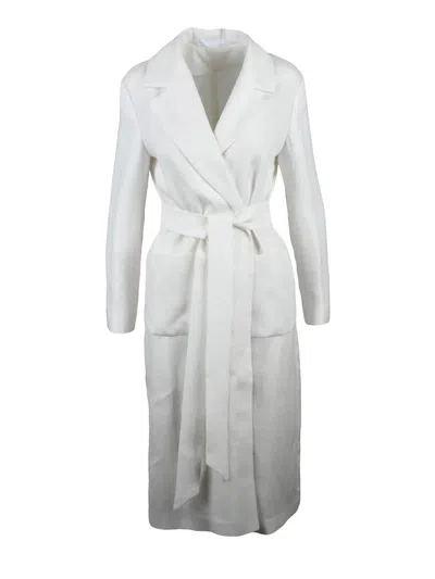 Tagliatore White Linen Duster Coat