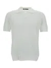 TAGLIATORE WHITE POLO SHIRT WITH CLASSIC COLLAR WITHOUT BUTTONS IN COTTON MAN