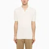 TAGLIATORE WHITE SILK AND COTTON POLO SHIRT