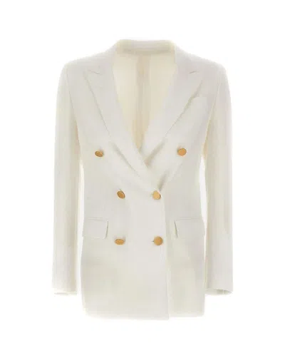 TAGLIATORE TAGLIATORE WHITE TAILORED BLAZER